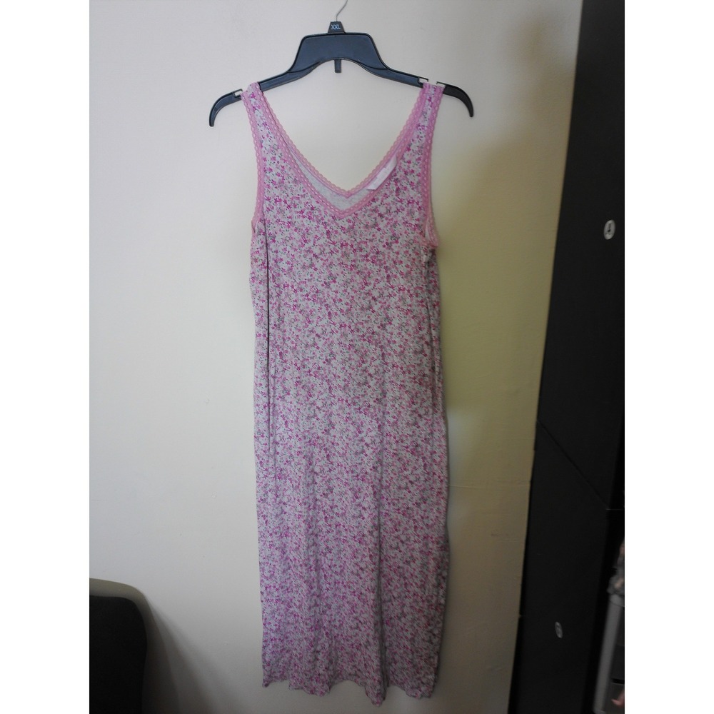 Victoria's Secret Nightgown Womens M Pink Floral Lace Trim Romantic Chemise